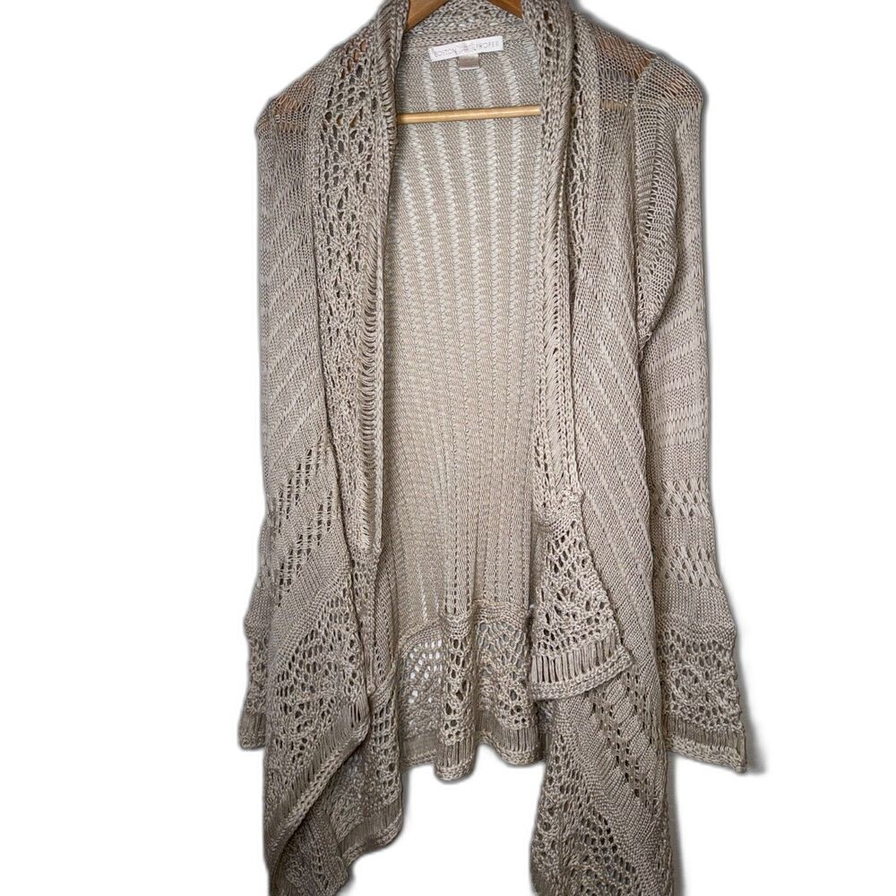 Boston Proper Open Front Waterfall Knit Cardigan Size XS - Boho Duster